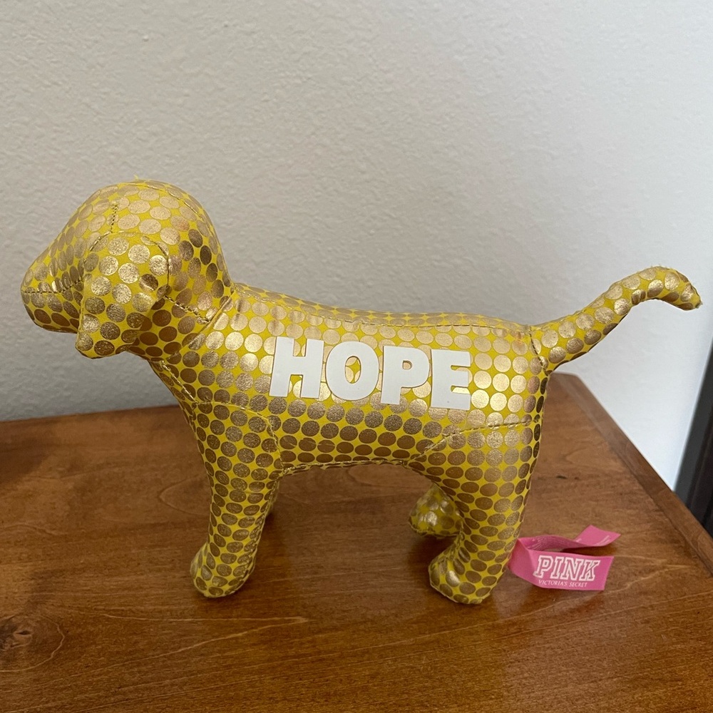 Victoria’s Secret PINK Mini Dog Y2K Plush Golden “Hope” Polka Dot Collectible